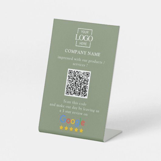 Moderner benutzerdefinierter Google-Reviews-QR-Cod Sockelschild (Vorderseite)