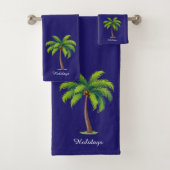 Moderner, benutzerdefinierter Green Palm Tree & Sc Badhandtuch Set (Insitu)