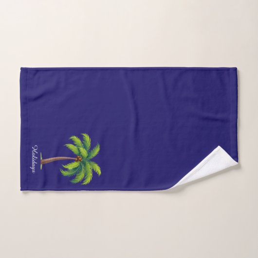 Moderner, benutzerdefinierter Green Palm Tree & Sc Badhandtuch Set (Handtuch)
