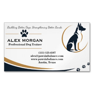 Moderner benutzerdefinierter Hundetrainer mit Logo Magnetische Visitenkarte