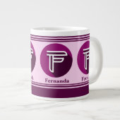Moderner, benutzerdefinierter Monogram-Name (F) Jumbo-Tasse (Vorderseite Rechts)