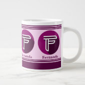 Moderner, benutzerdefinierter Monogram-Name (F) Jumbo-Tasse (Rechts)