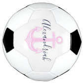 Moderner, benutzerdefinierter rosa Navy-Nautical-A Fußball (Gedreht)