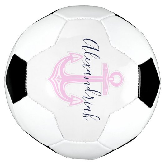Moderner, benutzerdefinierter rosa Navy-Nautical-A Fußball (Gedreht)