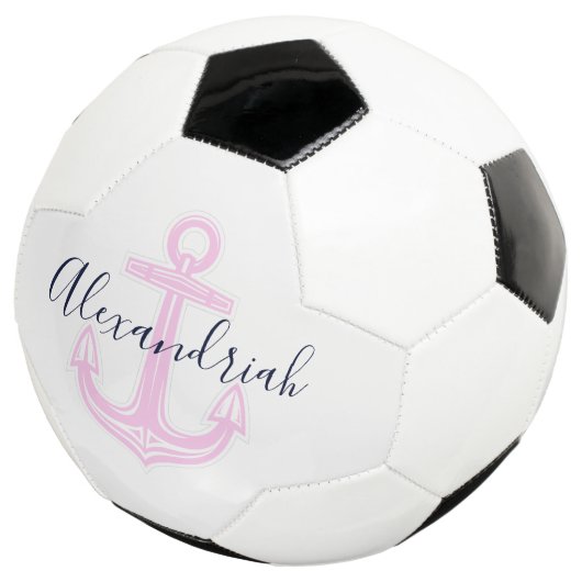 Moderner, benutzerdefinierter rosa Navy-Nautical-A Fußball (Dreiviertel)