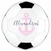 Moderner, benutzerdefinierter rosa Navy-Nautical-A Fußball (Vorderseite)