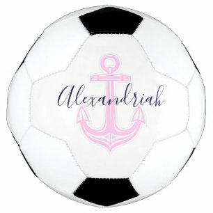 Moderner, benutzerdefinierter rosa Navy-Nautical-A Fußball