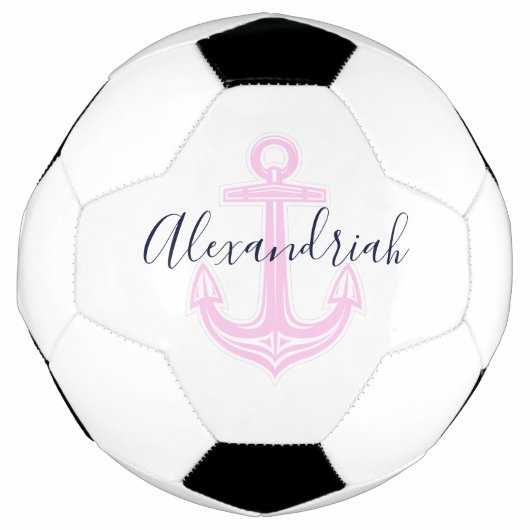 Moderner, benutzerdefinierter rosa Navy-Nautical-A Fußball (Vorderseite)