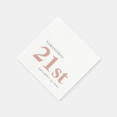 Moderner benutzerdefinierter Text Rosa 21. Serviette (Ecke)