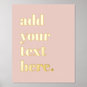 Moderner, benutzerdefinierter Text rosa Foliendrucke