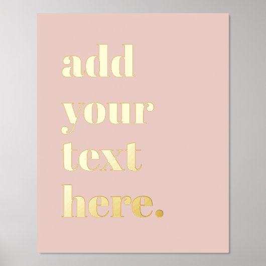 Moderner, benutzerdefinierter Text rosa Foliendrucke (Vorderseite)