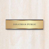 Moderner, benutzerdefinierter Textname Schwarz & G Türschild (Vorderseite )