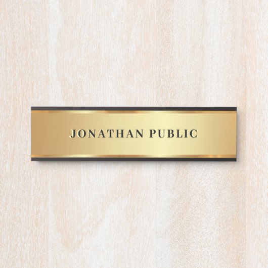 Moderner, benutzerdefinierter Textname Schwarz & G Türschild (Vorderseite )