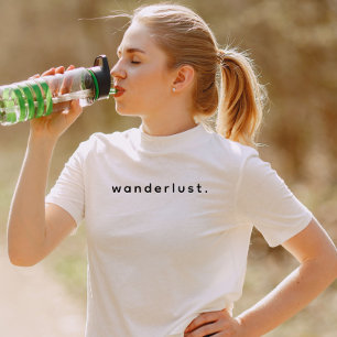 Moderner, benutzerdefinierter Wanderlust-Text schw T-Shirt