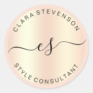 Moderner Berater für Rose aus Kupfer Runder Aufkleber