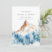 Moderner Berg Save The Date (Stehend Vorderseite)