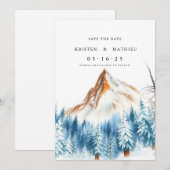 Moderner Berg Save The Date (Vorne/Hinten)