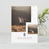 Moderner Berg Save the Date | Multi-Foto Einladung (Stehend Vorderseite)