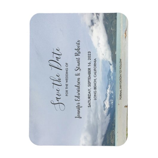 Moderner Bergsommerstrand Save the Date Magnet (Vertikal)