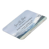 Moderner Bergsommerstrand Save the Date Magnet (Linke Seite)