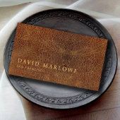 Moderner Beruflich-brauner Ledereffekt Visitenkarte