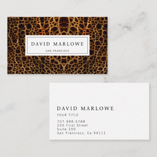 Moderner Beruflich-brauner Zwei-Tone-Ledereffekt Visitenkarte (Vorne/Hinten)
