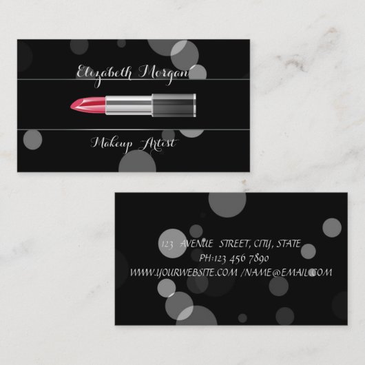 Moderner Beruflich-Makeup-Lipstick Visitenkarte (Vorne/Hinten)