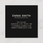 Moderner Beruflicher Black Cream-Bus Quadratische Visitenkarte (Rückseite)