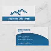 Moderner beruflicher blauer wirklicher visitenkarte (Vorne/Hinten)