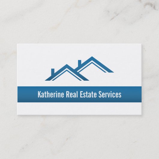 Moderner beruflicher blauer wirklicher visitenkarte (Vorderseite)