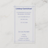 Moderner Beruflicher Blue Bügelservice Visitenkarte (Rückseite)