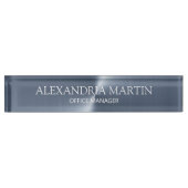 Moderner Beruflicher Blue Job Title Desk Namensplakette (Vorderseite)