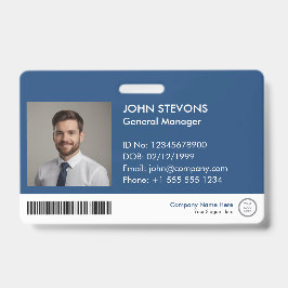 Moderner Beruflicher Blue Logo-Personalausweis QR- Ausweis