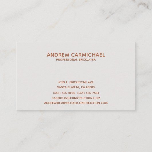 Moderner Beruflicher Brückenbauer Visitenkarte (Rückseite)