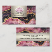 Moderner Beruflicher Charme, Lotus, Burgunder Marm Visitenkarte (Vorne/Hinten)