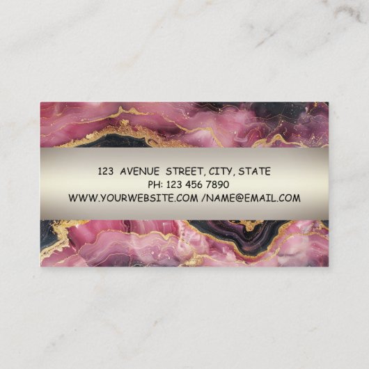 Moderner Beruflicher Charme, Lotus, Burgunder Marm Visitenkarte (Rückseite)