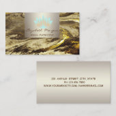 Moderner Beruflicher Charme, Lotus, Marmor Visitenkarte (Vorne/Hinten)