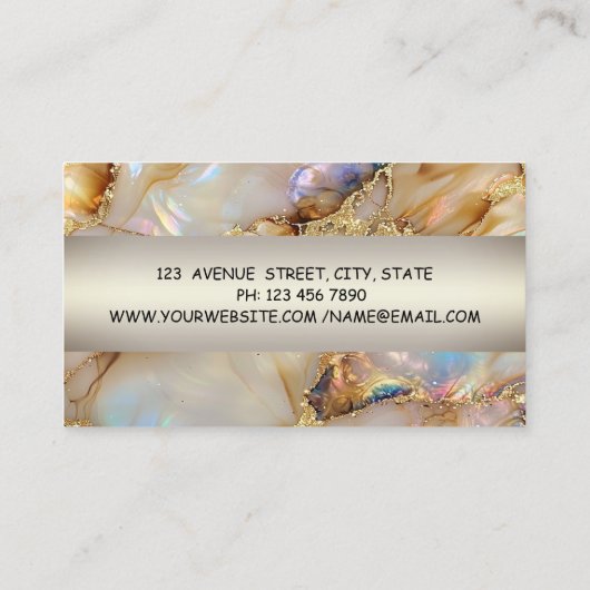 Moderner Beruflicher Charme, Lotus, Perlmarmor Visitenkarte (Rückseite)