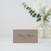 Moderner Beruflicher Creme-Beige-QR-Code Visitenkarte (Stehend Vorderseite)