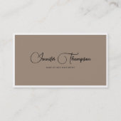 Moderner Beruflicher Creme-Beige-QR-Code Visitenkarte (Vorderseite)