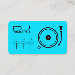 Moderner beruflicher DJ-Player mit schwarzer Linie Visitenkarte