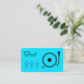 Moderner beruflicher DJ-Player mit schwarzer Linie Visitenkarte (Stehend Vorderseite)