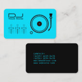 Moderner beruflicher DJ-Player mit schwarzer Linie Visitenkarte (Vorne/Hinten)
