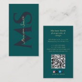 Moderner Beruflicher, dunkler Aquamariner, elegant Visitenkarte (Vorne/Hinten)