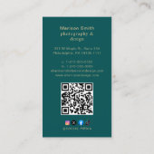 Moderner Beruflicher, dunkler Aquamariner, elegant Visitenkarte (Rückseite)