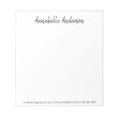 Moderner Beruflicher einfacher einfacher Basisskri Notizblock (Vorderseite)