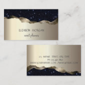 Moderner Beruflicher einfacher Gold Black Glitzer Visitenkarte (Vorne/Hinten)