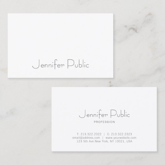 Moderner Beruflicher Eleganter Einfaches Template  Visitenkarte (Vorne/Hinten)