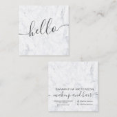 Moderner beruflicher eleganter weißer Marmor hallo Quadratische Visitenkarte (Vorne/Hinten)