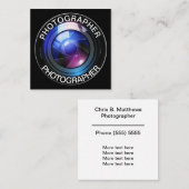 Moderner beruflicher Fotograf Quadratische Visitenkarte (Vorne/Hinten)